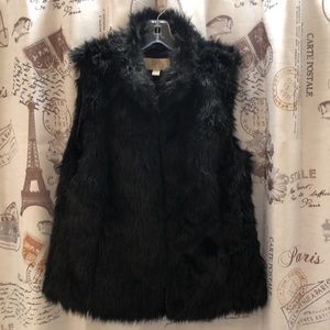 Michael Kors shell faux beaver fur black size large